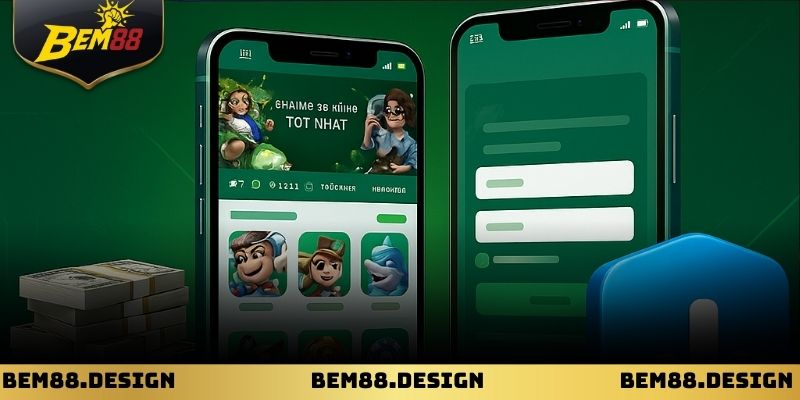 Giao diện tải app BEM88 trên điện thoại Android và iOS